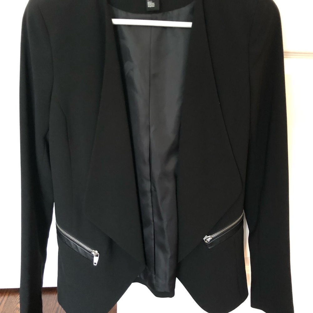 Black blazer with zipper detail